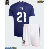 Japan Hiroki Ito #21 Heimtrikotsatz Kinder WM 2026 Kurzarm (+ Kurze Hosen)